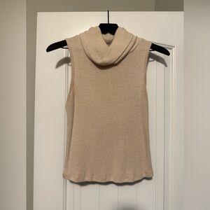 Final Touch Sleeveless Cream Cowl Neck Sweater
